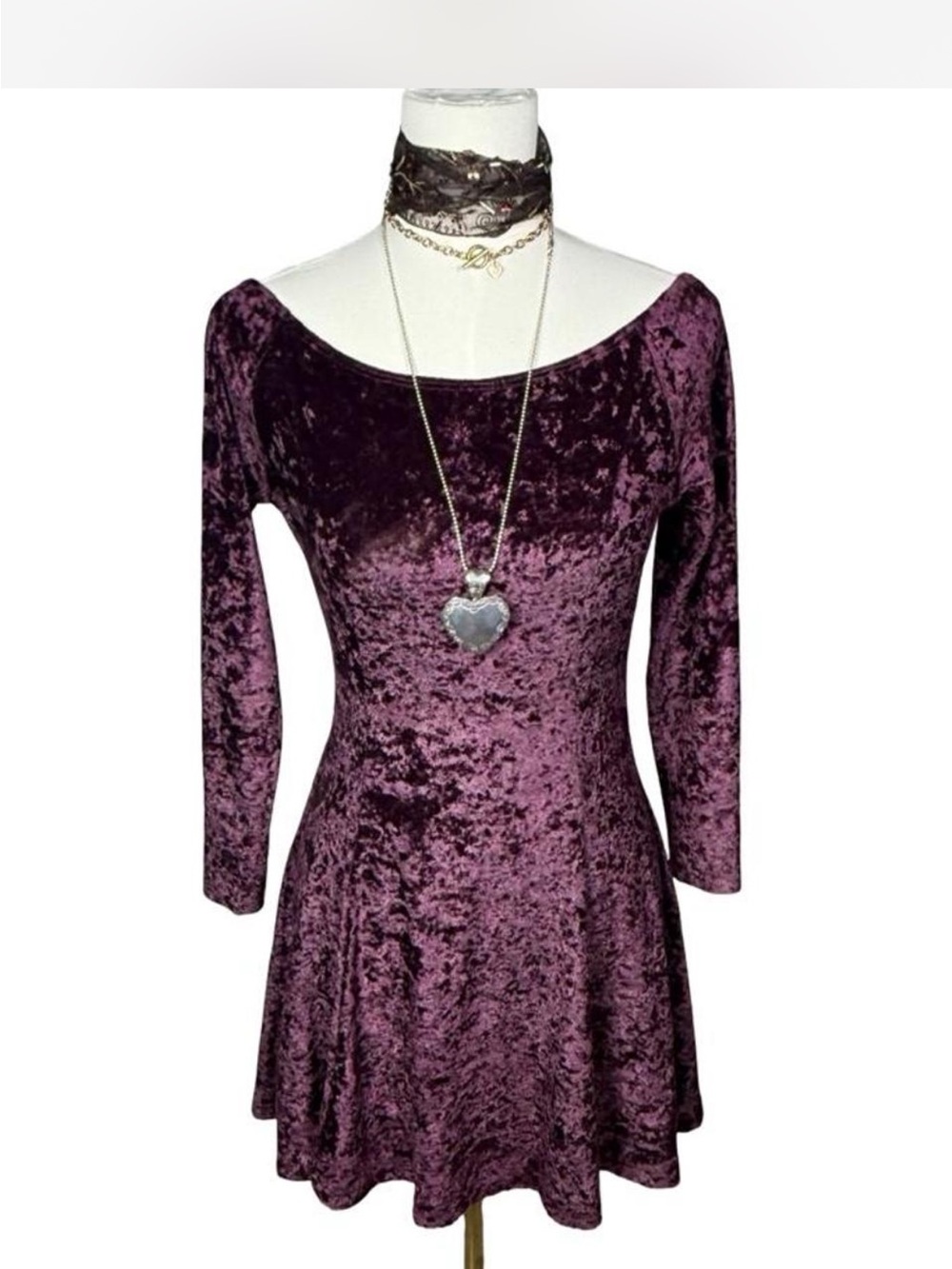 Vintage crushed purple velvet dress